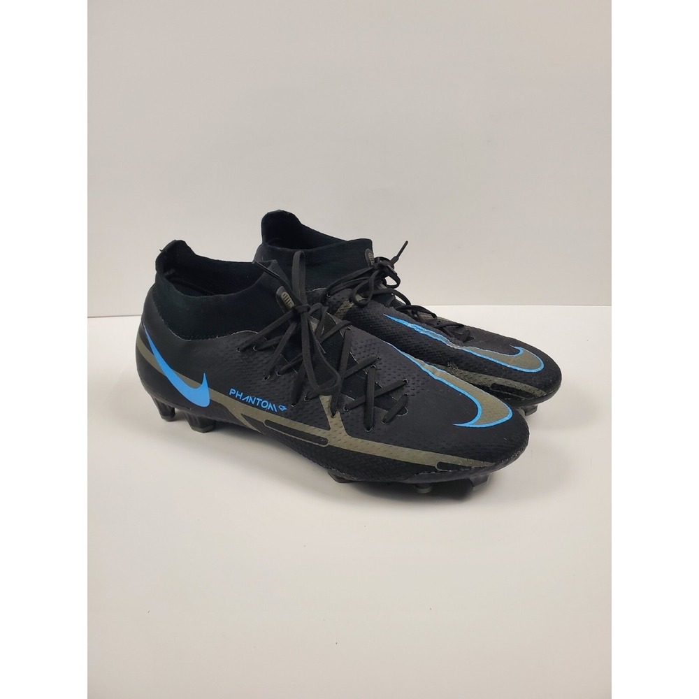 Nike Phantom GT 2 Pro Mens 8 DF FG Black Blue Cleats DC0759-004 Skins Shoes